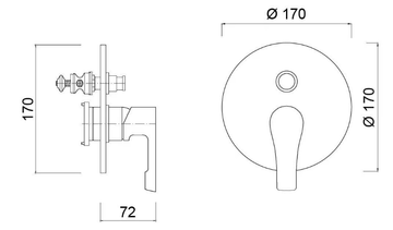 EGO - F5762BX-EP - External shower tap with plate by Rubinetteria Giulini - view 3